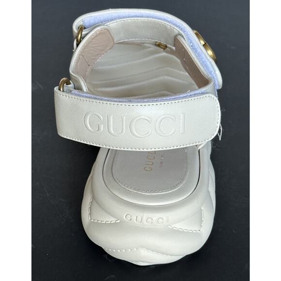 Gucci GG Quilted Open Toe Women’s White Leather Sandals 10 US (40 Eu) 776936 NIB - Picture 5 of 16